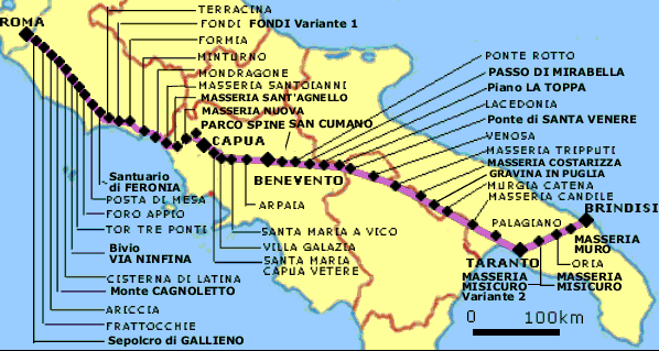 via appia antica rome map roma mappa