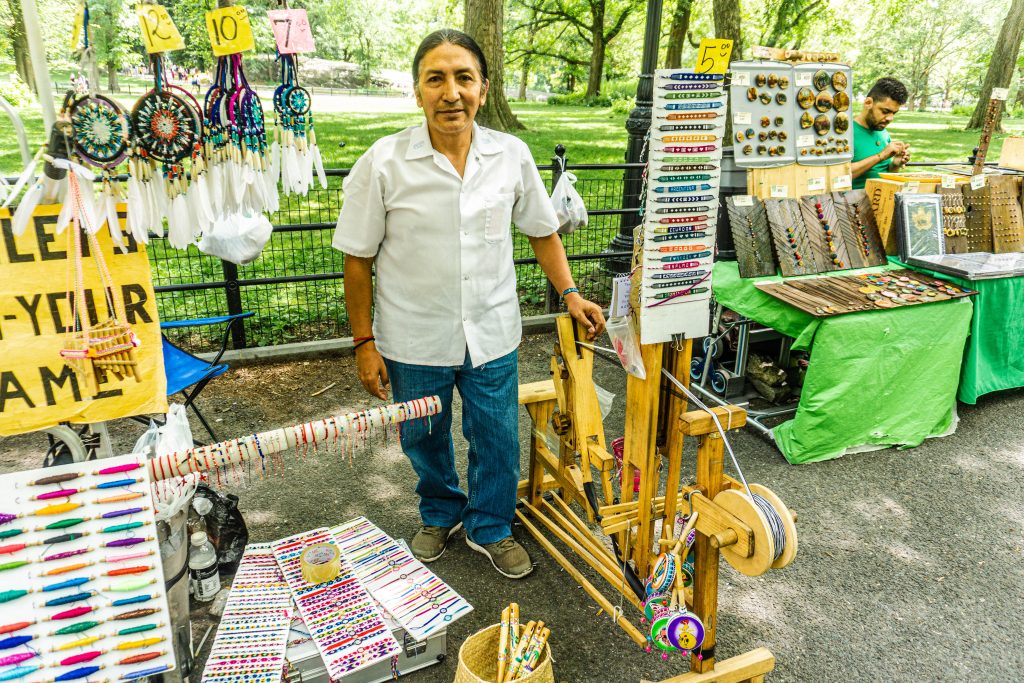 street vendor, craft man central park new york